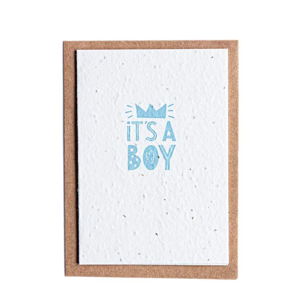 Seed Paper Greetings Card - It's a Boy &Keep