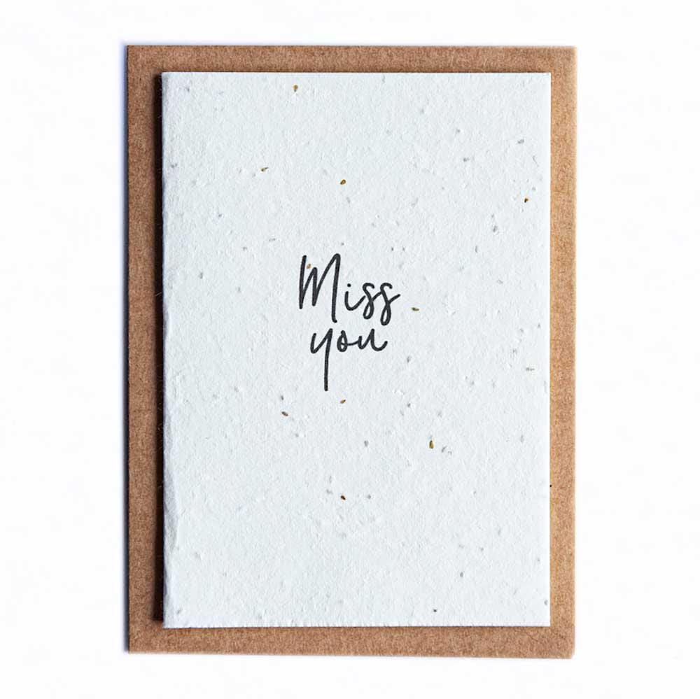 Seed Paper Greetings Card - Miss You &Keep